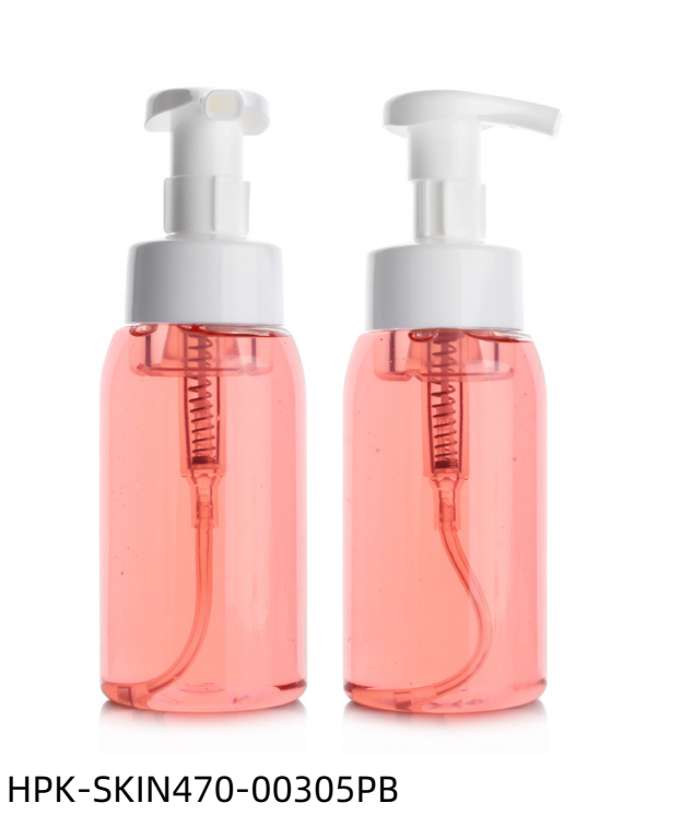 Pink Semi-transparent Plastic Foam Pump Bottle